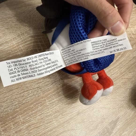 Kinder Surprise Stewardess 9" Plush Toy Kids at Heart w/ Backpack Ferrero Rocher - Picture 9 of 10